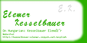 elemer kesselbauer business card